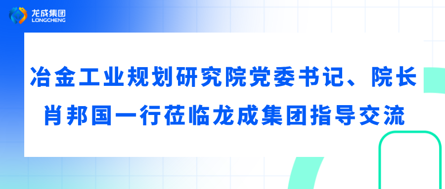 冶金工业规划研究院党委书记、院长肖邦国一行莅临龙成集团指导交流